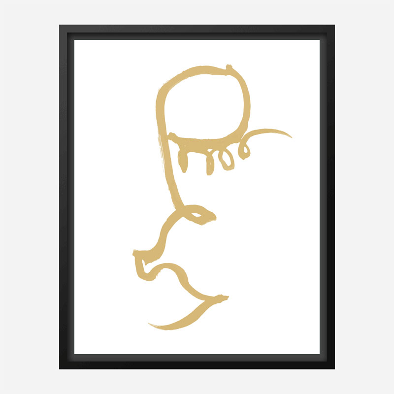 Half Face Gold Wall Art Print