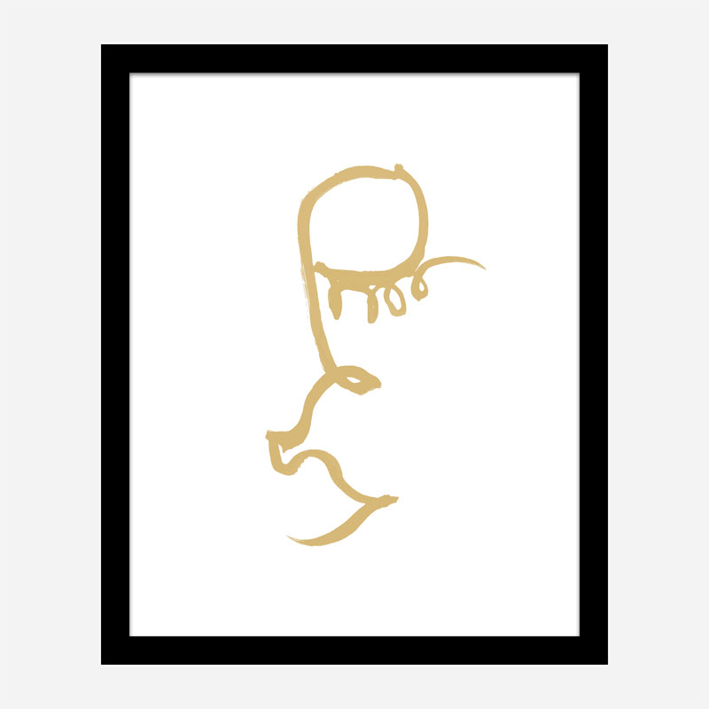 Half Face Gold Wall Art Print