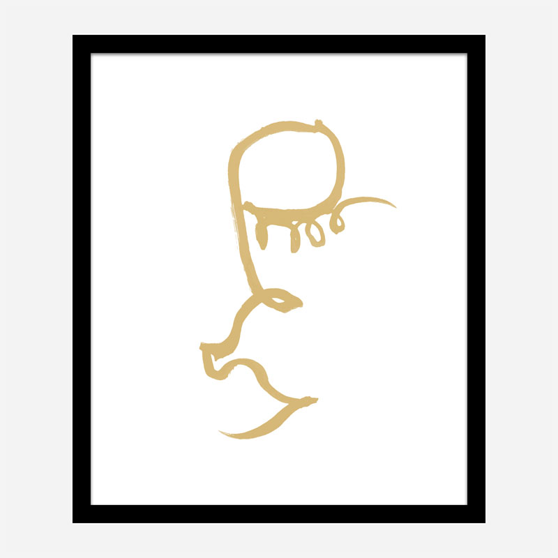 Half Face Gold Wall Art Print