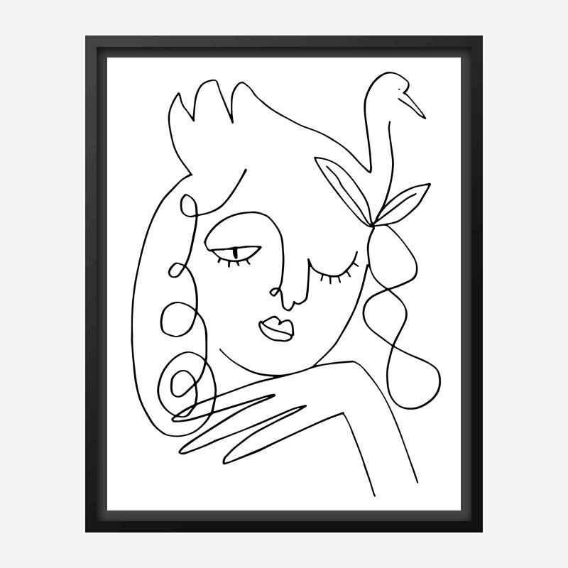 White Swan Wall Art Print