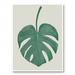 Monstera Aqua 05 Wall Art Print