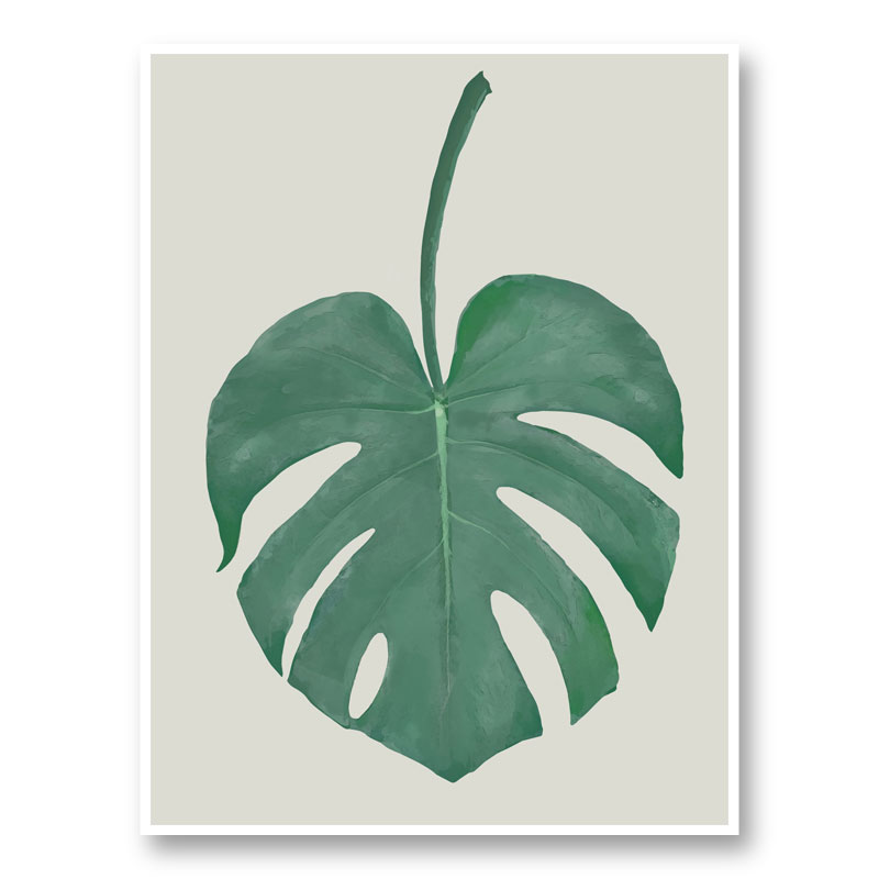 Monstera Aqua 05 Wall Art Print