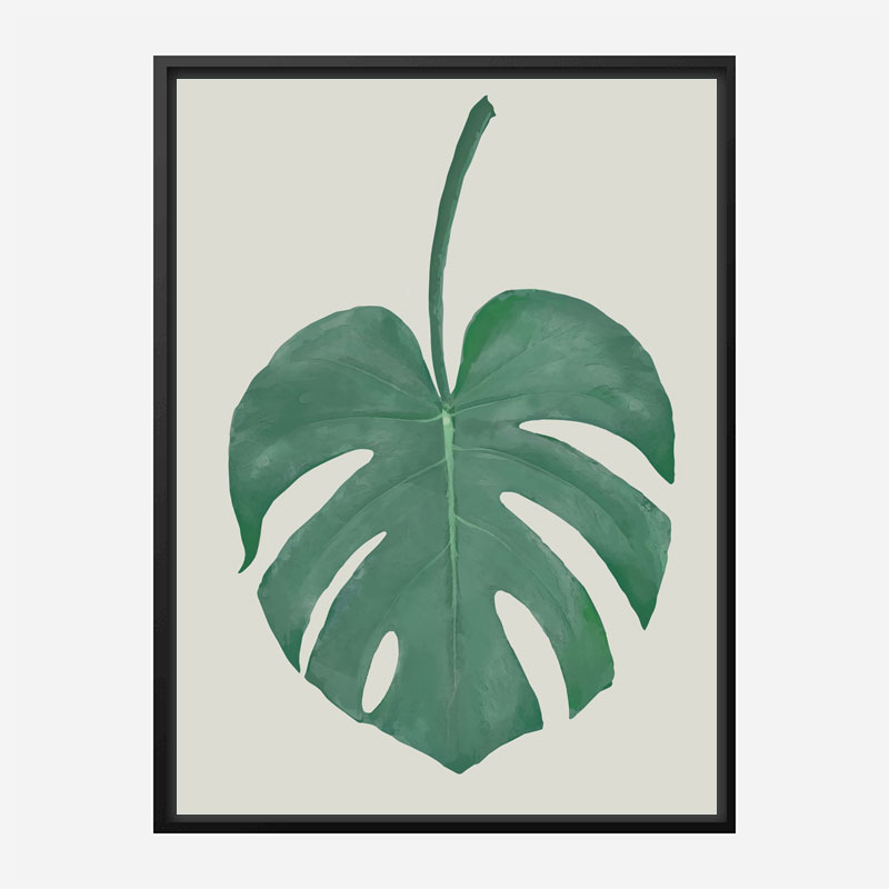 Monstera Aqua 05 Wall Art Print