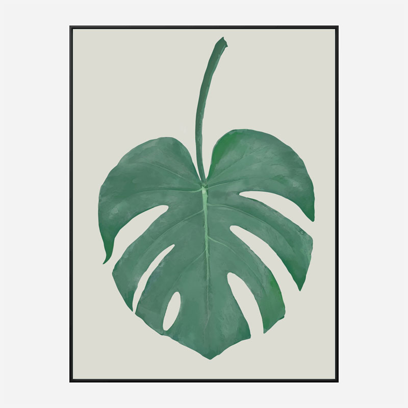 Monstera Aqua 05 Wall Art Print