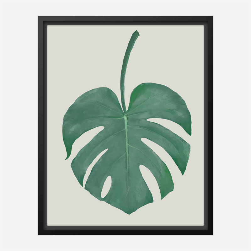 Monstera Aqua 05 Wall Art Print