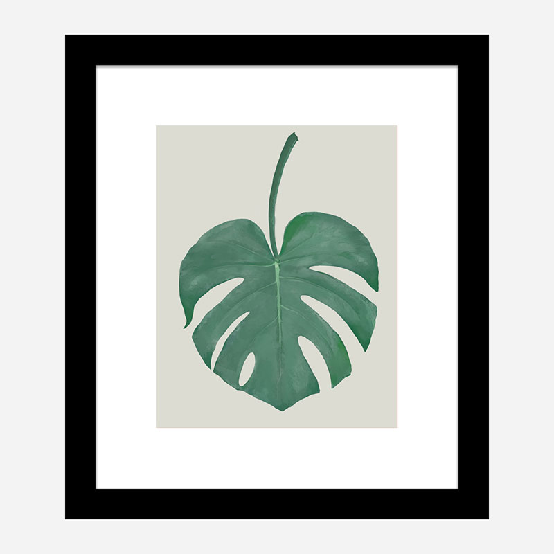 Monstera Aqua 05 Wall Art Print