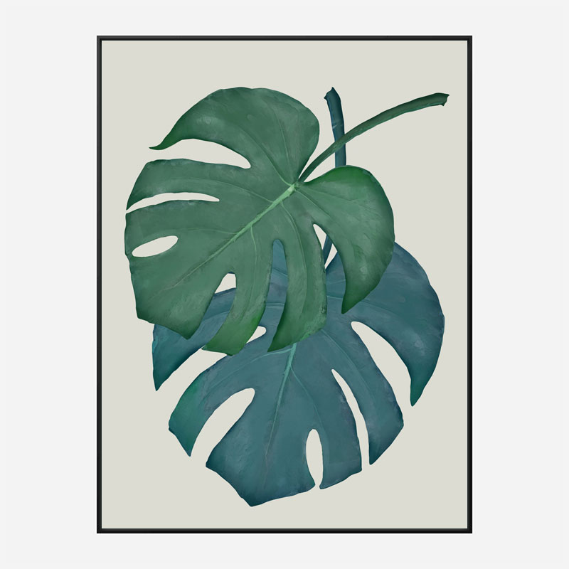 Monstera Aqua 06 Wall Art Print