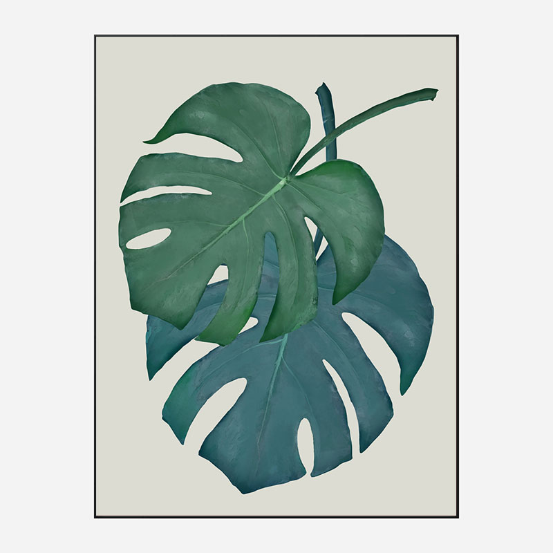 Monstera Aqua 06 Wall Art Print