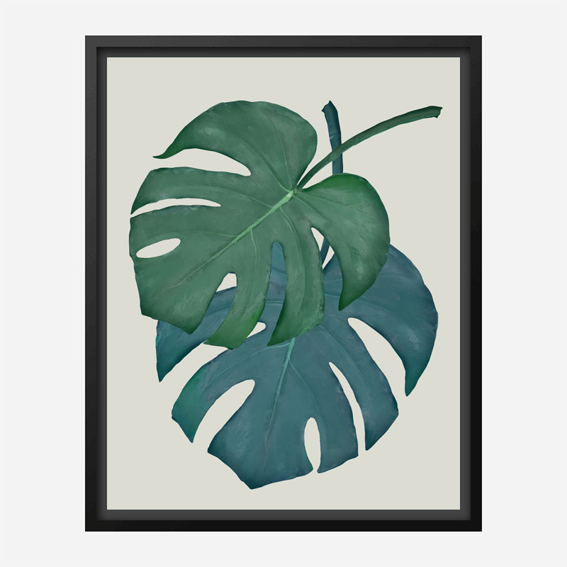 Monstera Aqua 06 Wall Art Print