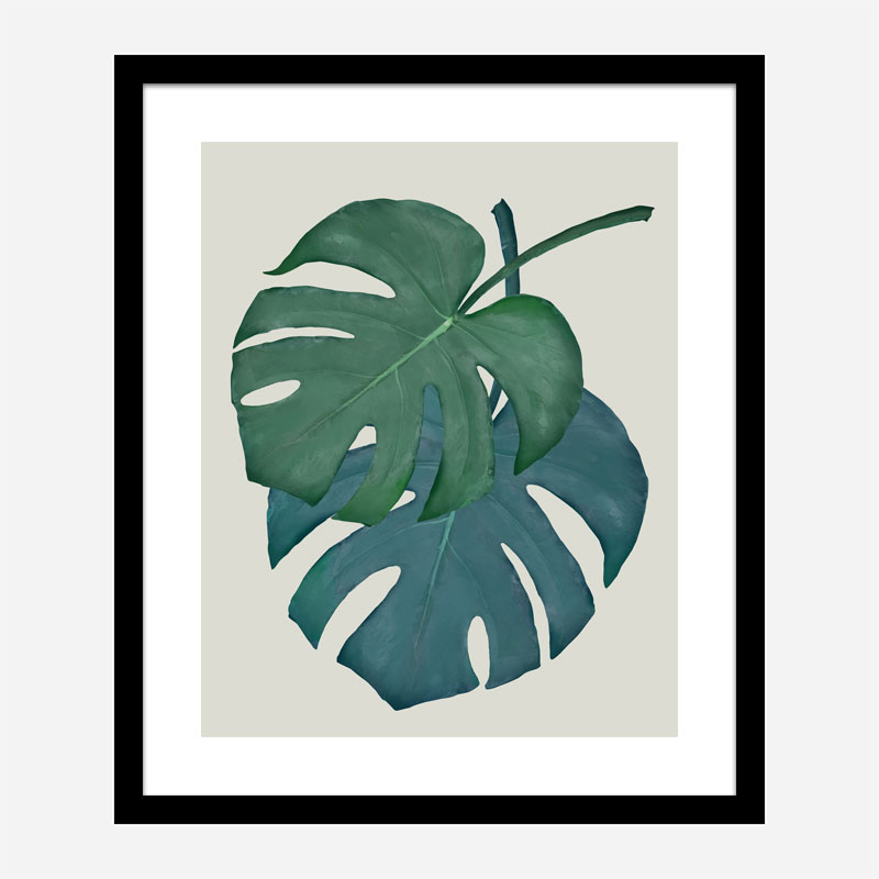 Monstera Aqua 06 Wall Art Print