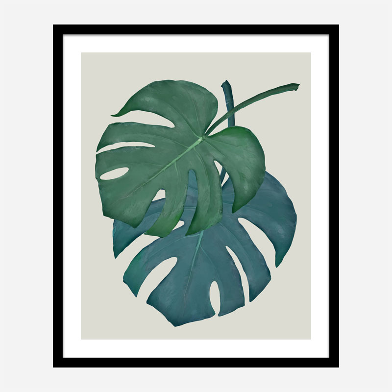 Monstera Aqua 06 Wall Art Print