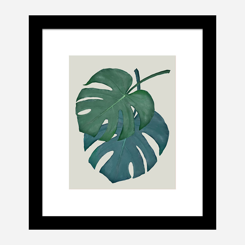 Monstera Aqua 06 Wall Art Print