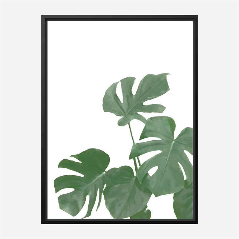 Monstera Aqua 04 Wall Art Print