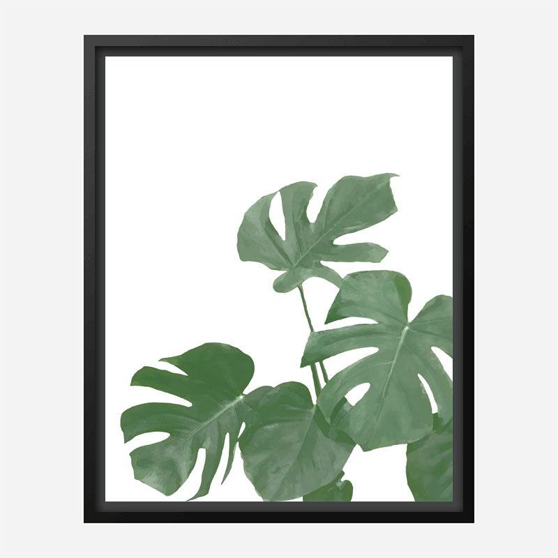 Monstera Aqua 04 Wall Art Print