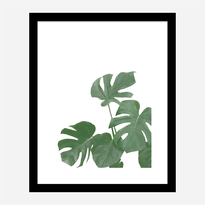 Monstera Aqua 04 Wall Art Print