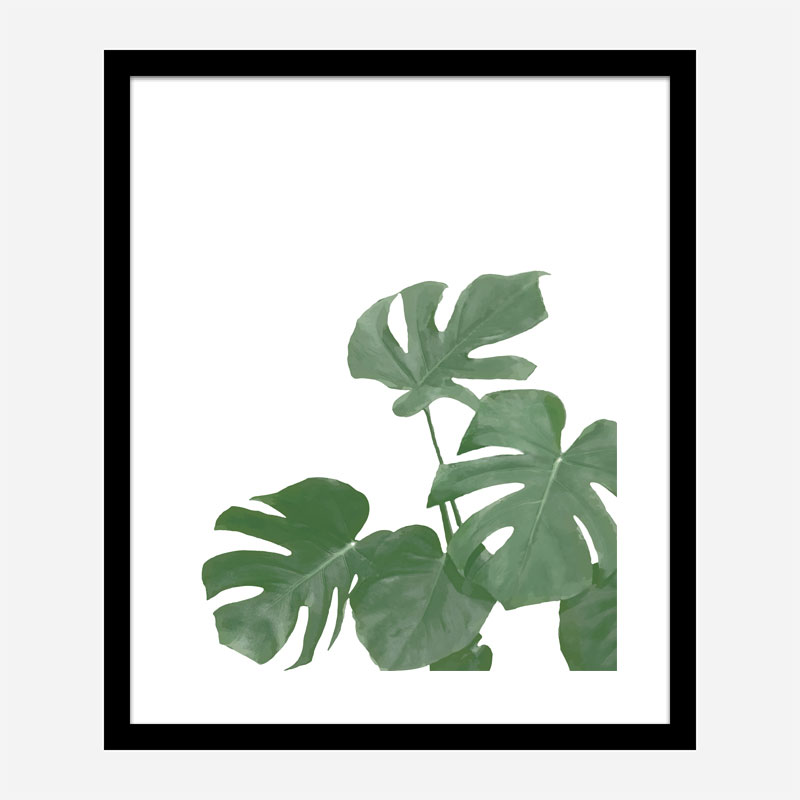 Monstera Aqua 04 Wall Art Print