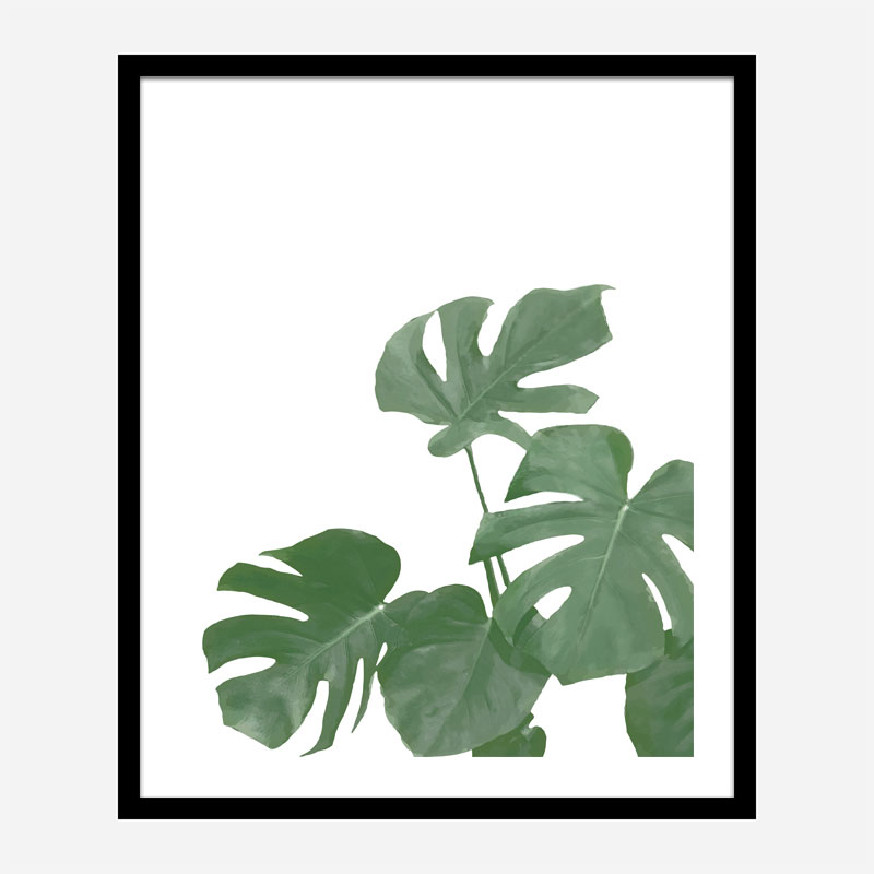 Monstera Aqua 04 Wall Art Print