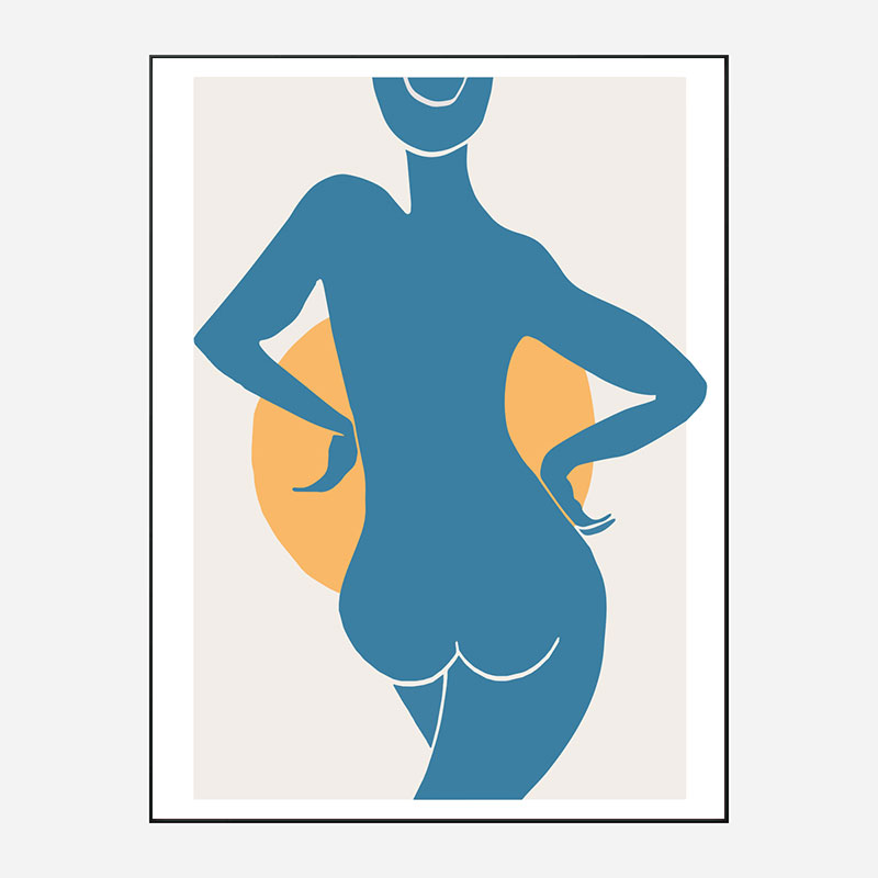 Blue Woman Wall Art Print