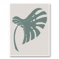 Monstera Bent Green Wall Art Print