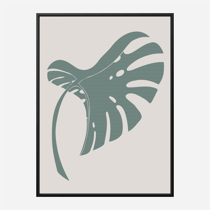 Monstera Bent Green Wall Art Print