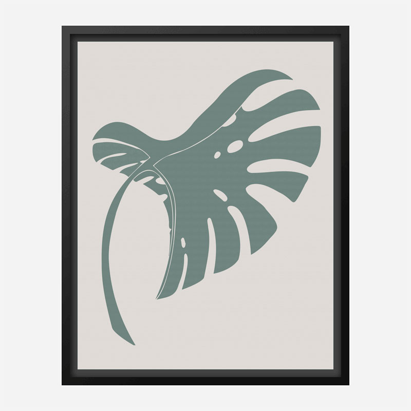 Monstera Bent Green Wall Art Print