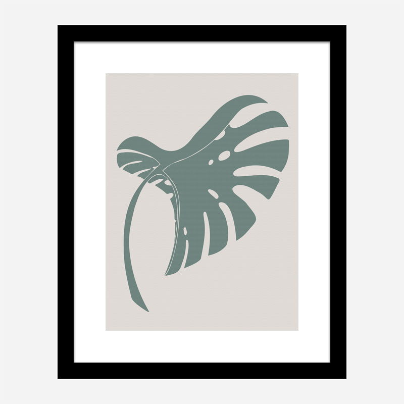 Monstera Bent Green Wall Art Print