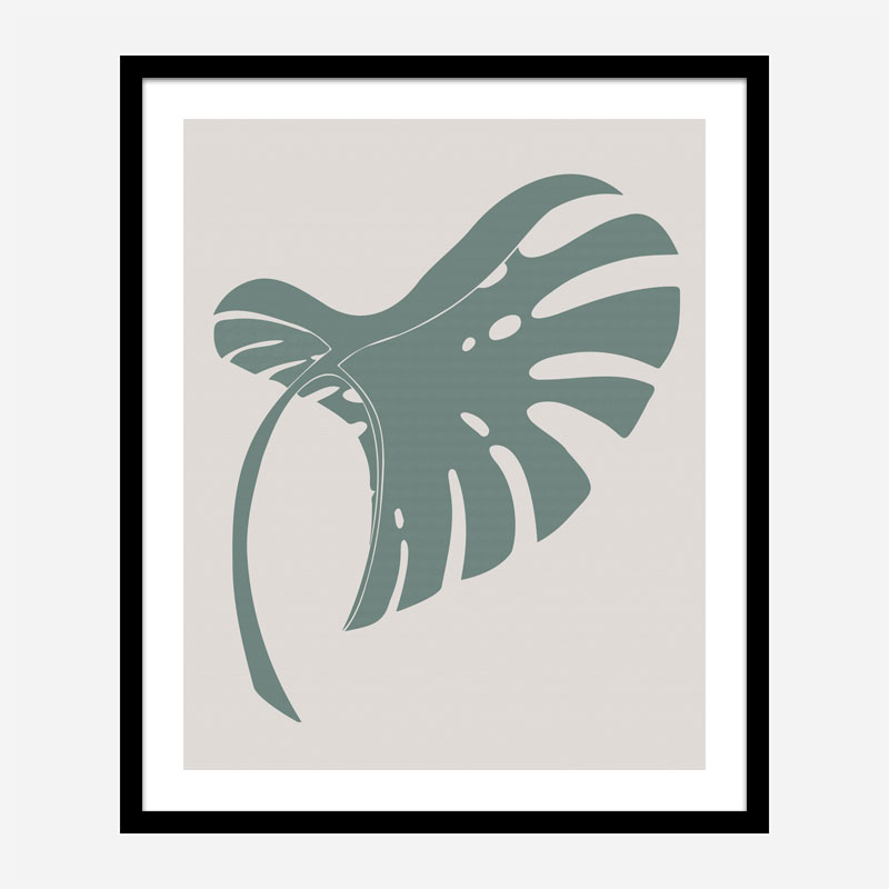 Monstera Bent Green Wall Art Print