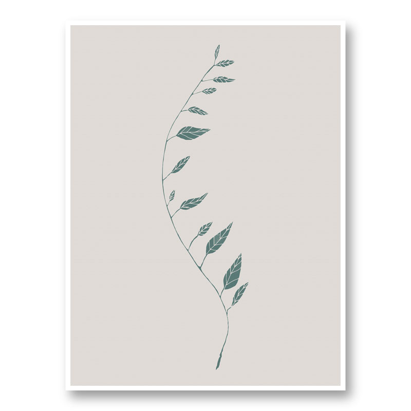 Wavy Branch Green Wall Art Print Wavy Branch Green Wall Art Print