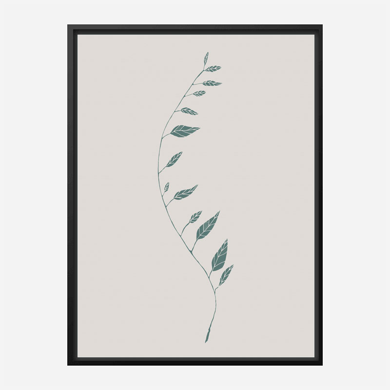 Wavy Branch Green Wall Art Print