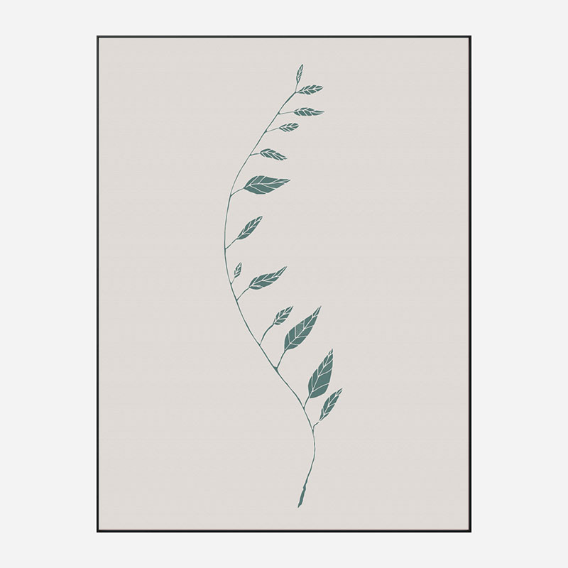 Wavy Branch Green Wall Art Print Wavy Branch Green Wall Art Print