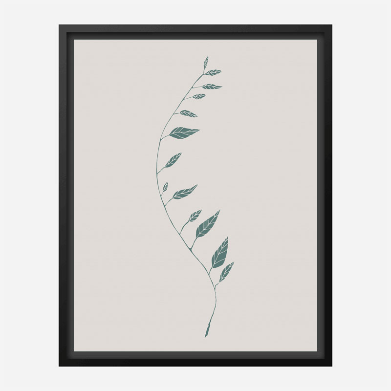 Wavy Branch Green Wall Art Print Wavy Branch Green Wall Art Print