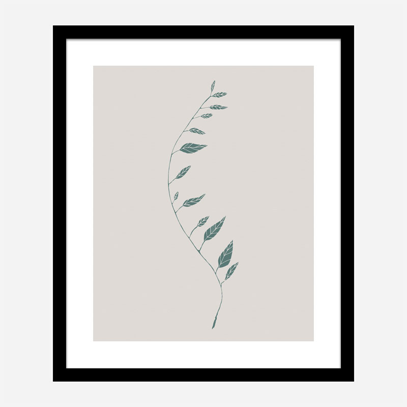 Wavy Branch Green Wall Art Print