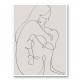 Woman Lines Black Wall Art Print