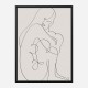 Woman Lines Black Wall Art Print