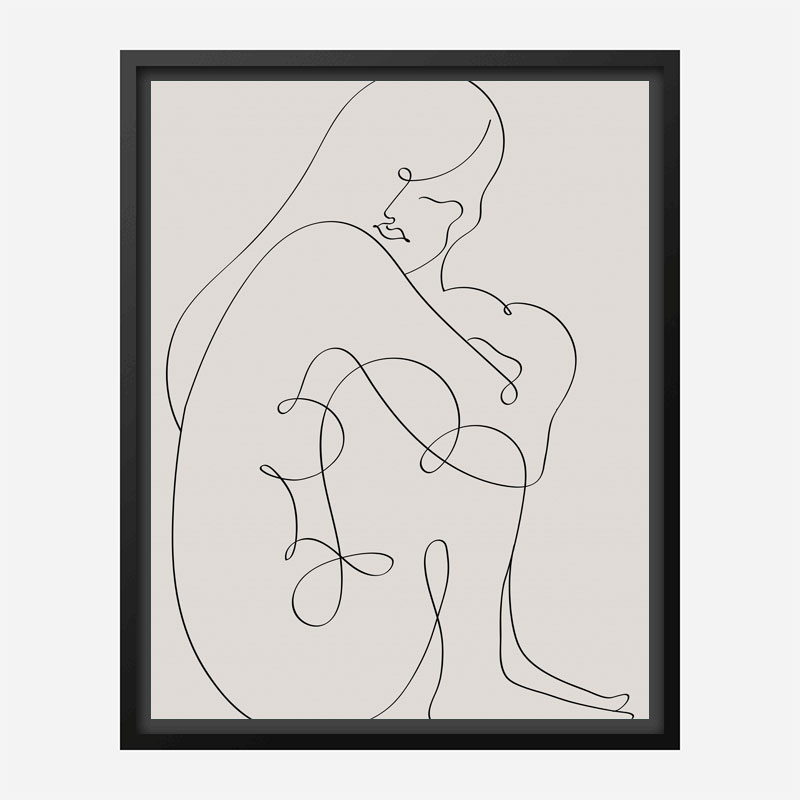 Woman Lines Black Wall Art Print Woman Lines Black Wall Art Print
