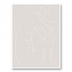 Woman Lines White Wall Art Print