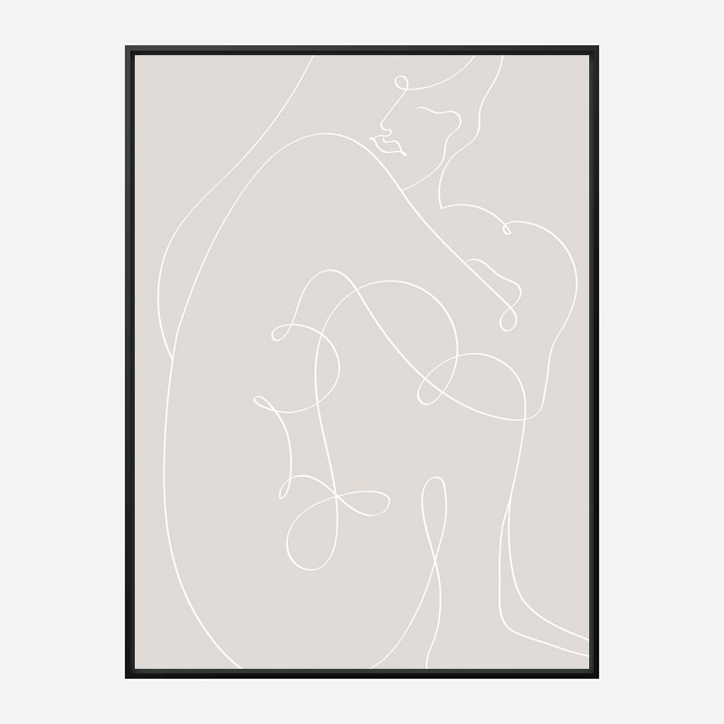 Woman Lines White Wall Art Print Woman Lines White Wall Art Print