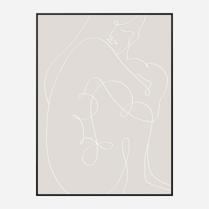 Woman Lines White Wall Art Print Woman Lines White Wall Art Print