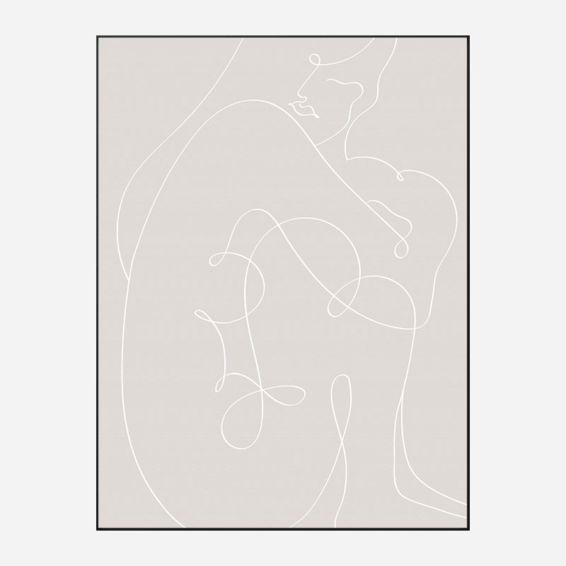 Woman Lines White Wall Art Print Woman Lines White Wall Art Print