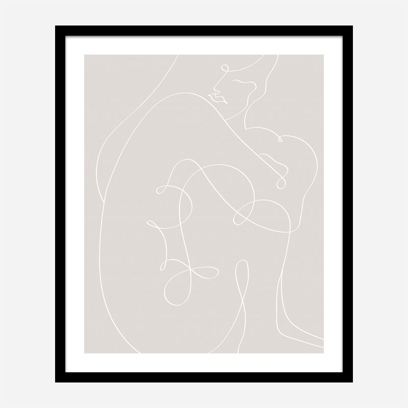 Woman Lines White Wall Art Print Woman Lines White Wall Art Print