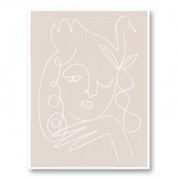 The Swan Beige Wall Art Print