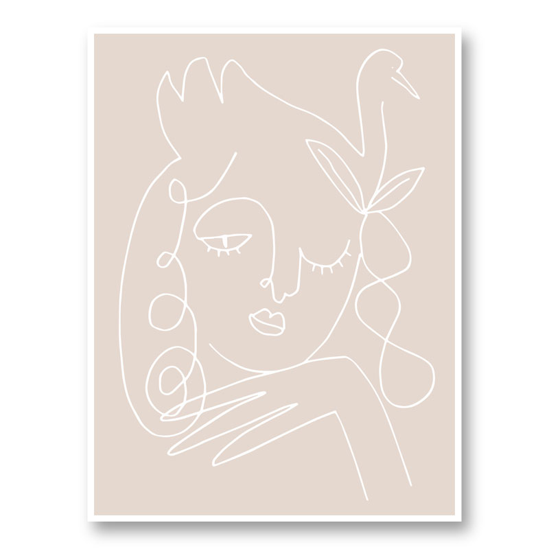 The Swan Beige Wall Art Print The Swan Beige Wall Art Print