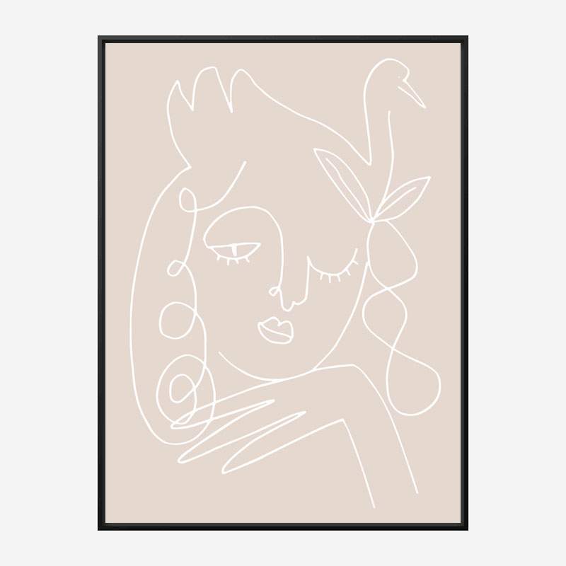 The Swan Beige Wall Art Print The Swan Beige Wall Art Print