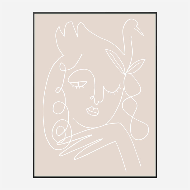 The Swan Beige Wall Art Print The Swan Beige Wall Art Print