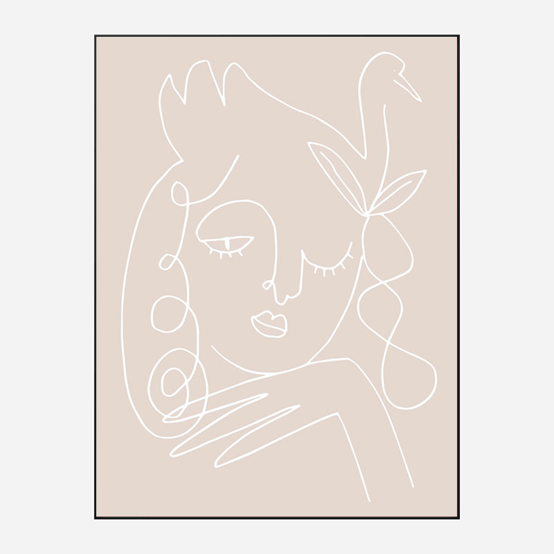 The Swan Beige Wall Art Print The Swan Beige Wall Art Print