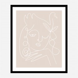 The Swan Beige Wall Art Print