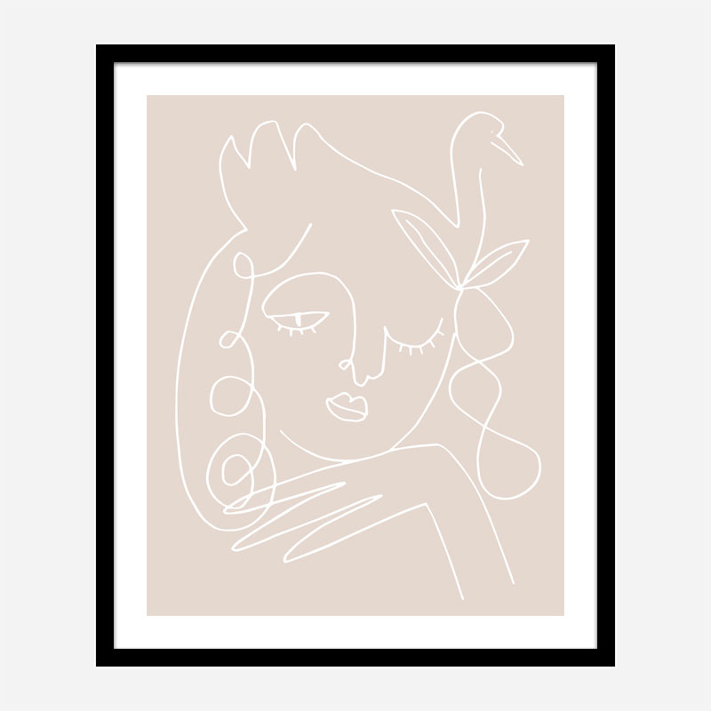 The Swan Beige Wall Art Print The Swan Beige Wall Art Print