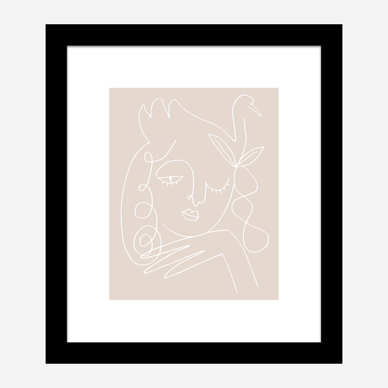 The Swan Beige Wall Art Print The Swan Beige Wall Art Print