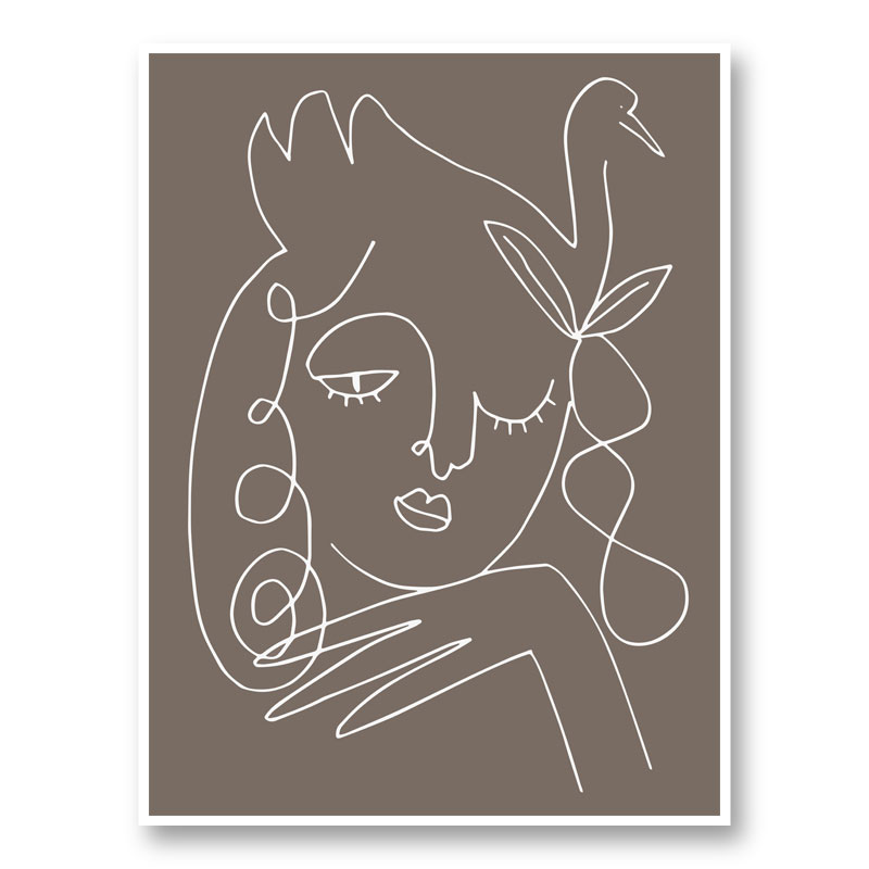 The Swan Brown Wall Art Print The Swan Brown Wall Art Print