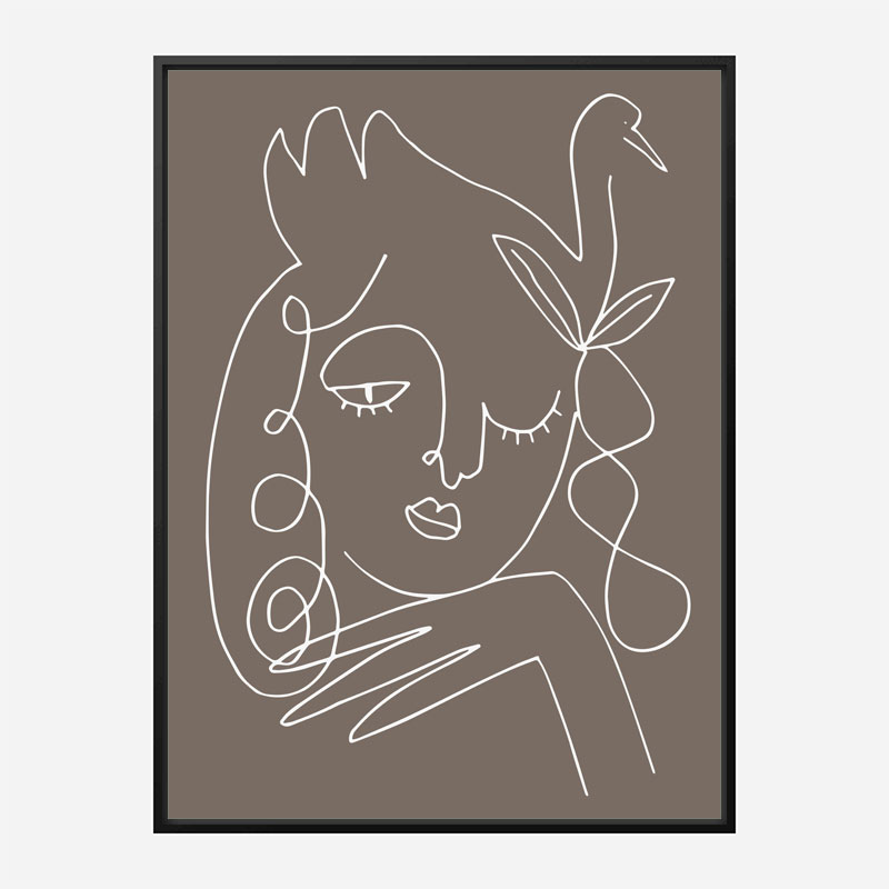 The Swan Brown Wall Art Print The Swan Brown Wall Art Print
